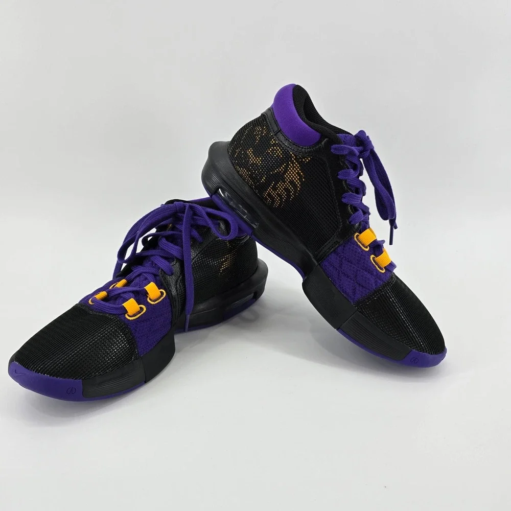 Nike LeBron Witness VIII Basketball Mens Lakers Black Purple Size 8 NWOT